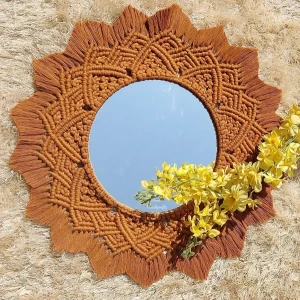 Brown Macrame Handcrafted Mirror